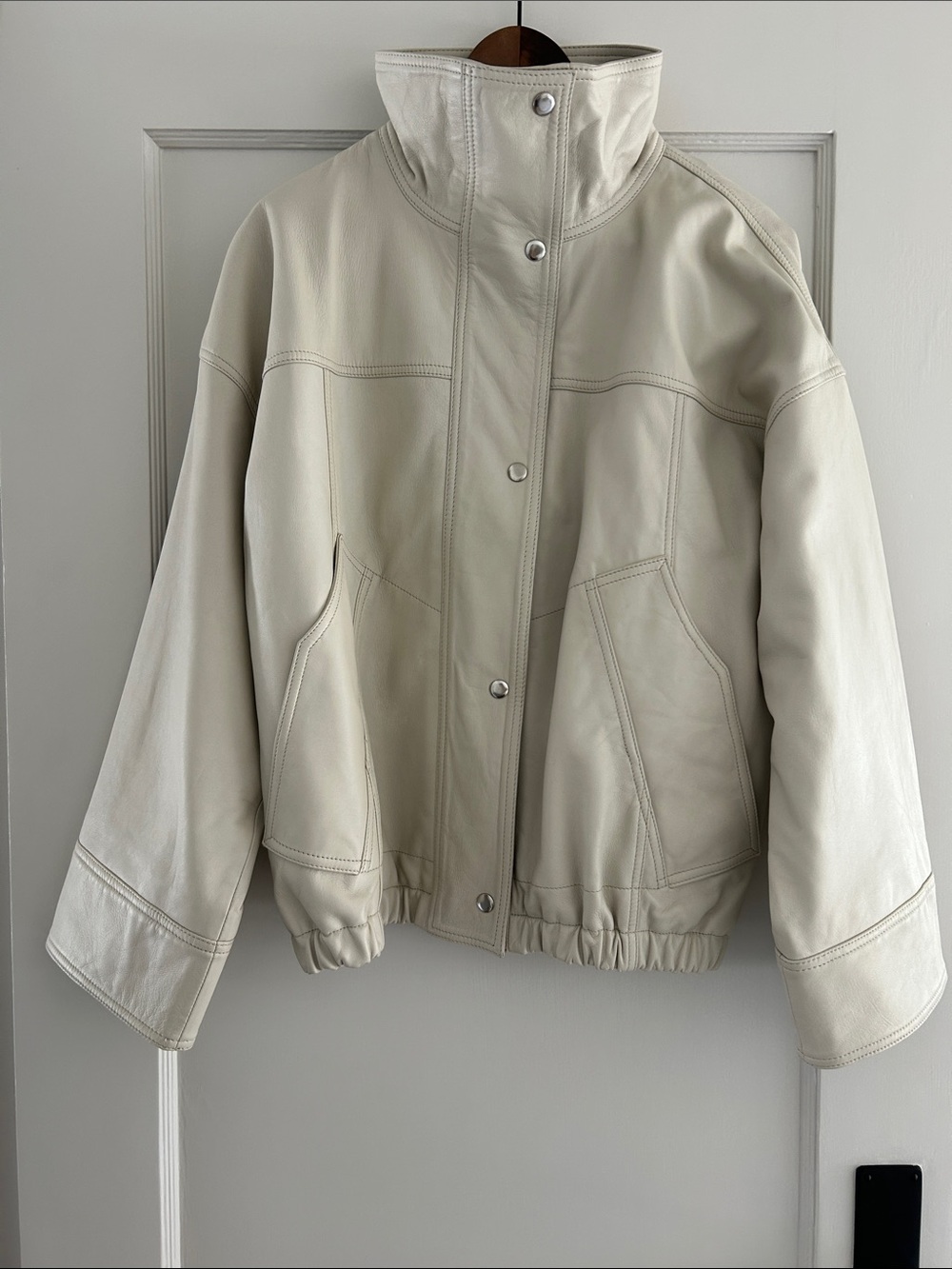 Róhe funnel neck leather jacket - Picture 1 of 8